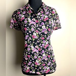 Jones, New York floral, print shirt
